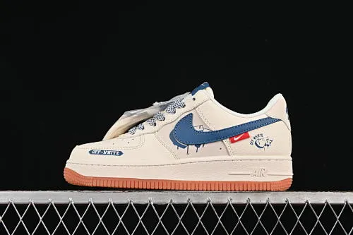 All categories Nk Air Force 1 Air Force series Nk Air Force 1 Low Air Force low-top Nike Air Force 1'07 Low joint love rice blue raw rubber Air Force 1 low-top casual sneakers QW5836-001